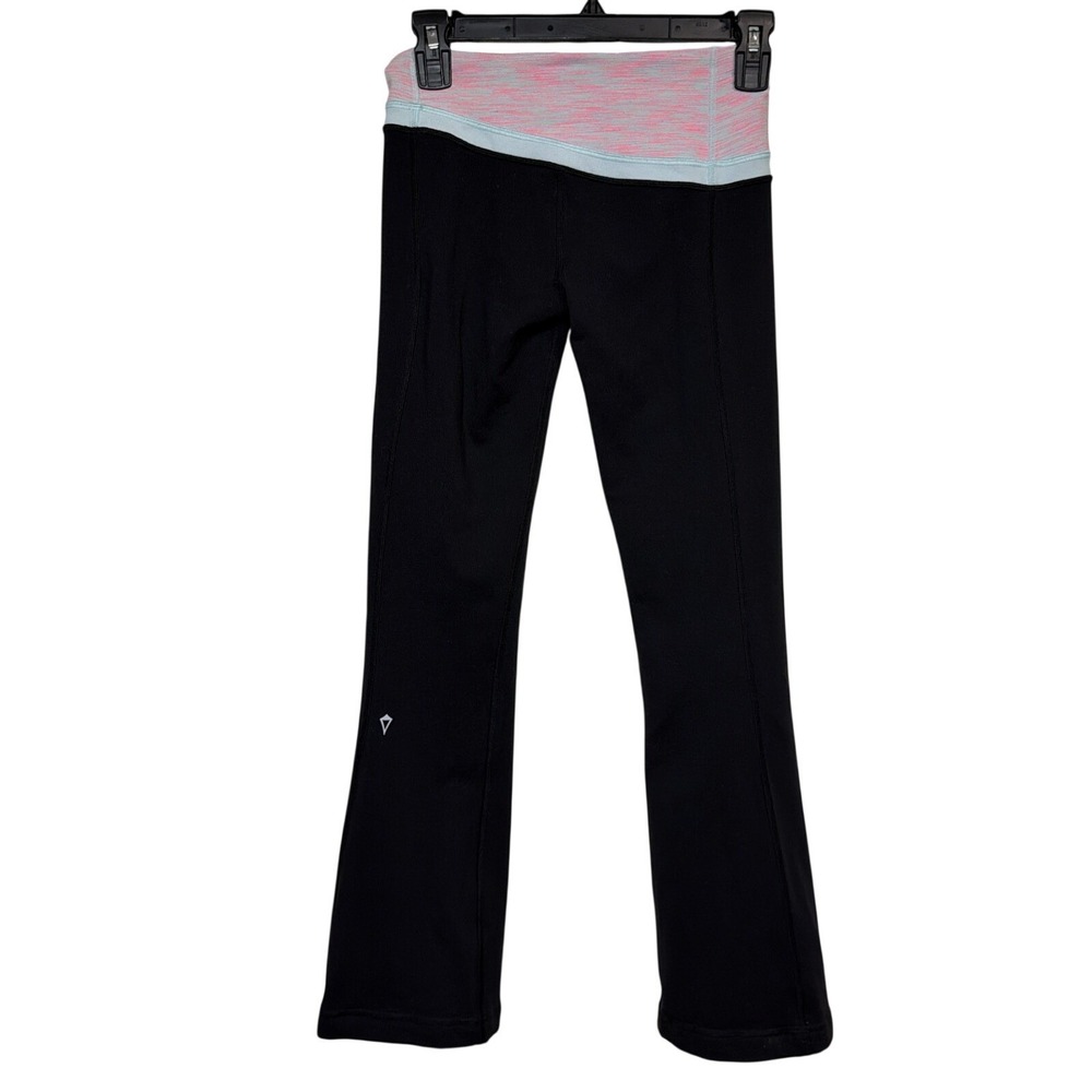 Ivivva Yoga Pants Kids Size 12 Black Pink Blue Flare Leg Activewear IG5295S